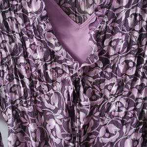 Notations L two piece purple top